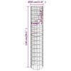 vidaXL Circular Gabion Pole Galvanised Steel Ø30x150 cm