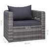 vidaXL 7 Piece Garden Lounge Set with Cushions Poly Rattan Grey