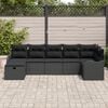 vidaXL Sofa Set with Cushion with Storage 7 pcs Black Poly Rattan