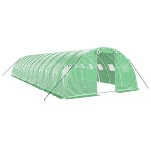 vidaXL Greenhouse with Steel Frame Green 48 m&sup2; 12x4x2 m