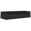 vidaXL 3 Piece Garden Sofa Set with Cushions Poly Rattan Black