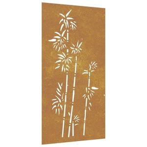 vidaXL Garden Wall Decoration 105x55 cm Corten Steel Bamboo Design