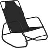 vidaXL Rocking Sun Loungers 2 pcs Black Steel and Textilene