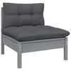 vidaXL 8 Piece Garden Lounge Set with Cushions Grey Solid Pinewood