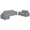 vidaXL Sofa 3 pcs Light Grey 221 x 80 x 80 cm Fabric