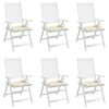 vidaXL Garden Chair Cushions 6 pcs Cream 50x50x2 cm Oxford Fabric