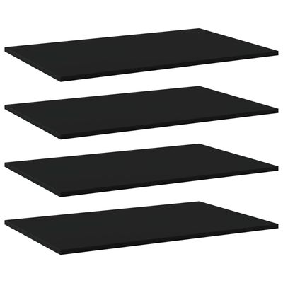 vidaXL Bookshelf Boards 4 pcs Black 80x50x1.5 cm Engineered Wood