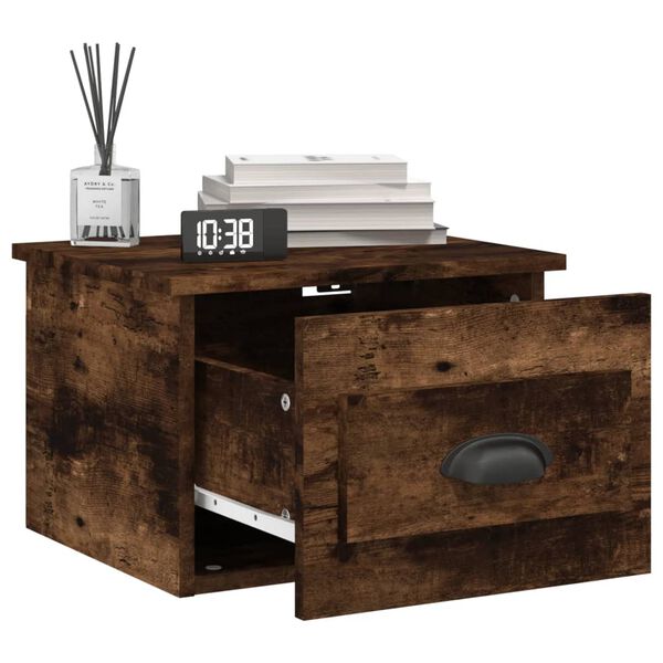 vidaXL Wall-mounted Bedside Cabinets 2 pcs Smoked Oak 41.5x36x28cm