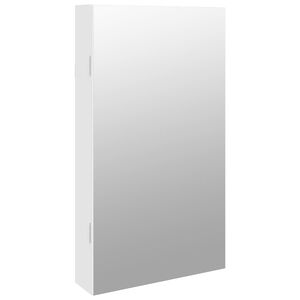 vidaXL Mirror Jewellery Cabinet with LED Lights Wall Mounted White