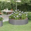 vidaXL Garden Raised Bed Galvanised Steel 140x140x36 cm Grey