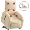 vidaXL Electric Stand up Massage Recliner Chair Cream Fabric