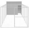 vidaXL Dog House with Run Light Grey 214x661x181 cm Galvanised Steel