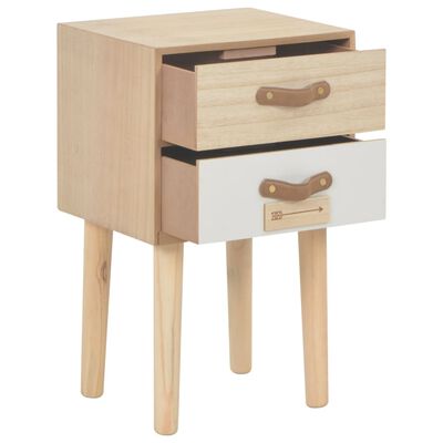 vidaXL Bedside Cabinet with 2 Drawers 30x25x49.5 cm Solid Pinewood