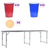 vidaXL Folding Beer Pong Table with Cups and Balls 240 cm