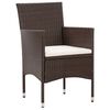 vidaXL 4 Piece Garden Lounge Set with Cushions Poly Rattan Brown