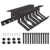 vidaXL Under Desk Cable Management Tray 2 pcs Black