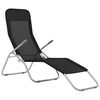 vidaXL Folding Sun Loungers 2 pcs Textilene Black