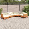 vidaXL 8 Piece Garden Sofa Set with Cushions Wax Brown Solid Wood Pine