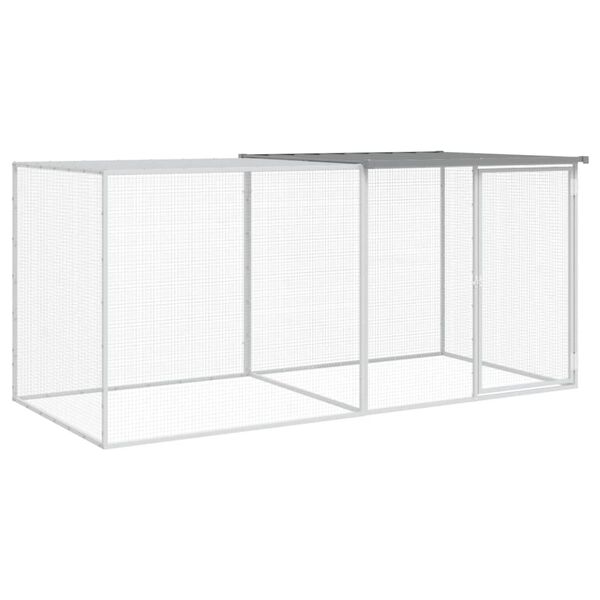 vidaXL Chicken Cage with Roof Light Grey 203x98x90 cm Galvanised Steel