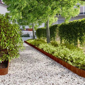 vidaXL Lawn Edgings 10 pcs 15x103 cm Flexible Corten steel