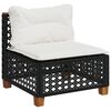 vidaXL 5 Piece Garden Sofa Set with Cushions Black Poly Rattan
