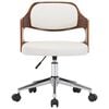 vidaXL Swivel Dining Chairs 6 pcs White Bent Wood and Faux Leather