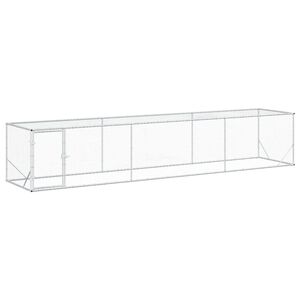 vidaXL Chicken Yard Silver 500 x 100 x 100 cm Galvanised Steel