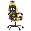 vidaXL Swivel Gaming Chair with Footrest Black&Gold Faux Leather