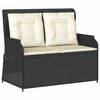 vidaXL Garden Bench with Cushion Black Poly rattan