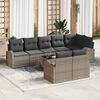 vidaXL Sofa Set with Cushion with Storage 9 pcs Grey Poly Rattan