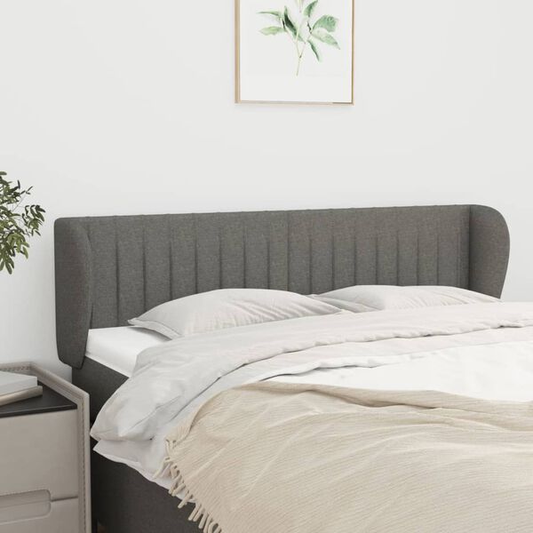 vidaXL Headboard with Ears Dark Grey 147 cm Fabric