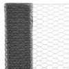 vidaXL Chicken Wire Fence Steel with PVC Coating 25x1 m Grey
