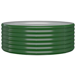 vidaXL Garden Raised Bed Galvanised Steel 100x100x36 cm Green