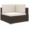vidaXL Sectional Corner Chair 1 pc with Cushions Poly Rattan Brown