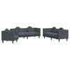 vidaXL 3 Piece Sofa Set with Pillows Dark Grey Velvet