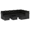 vidaXL 10 Piece Garden Sofa Set with Cushions Black Poly Rattan