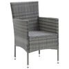 vidaXL 9 Piece Garden Dining Set with Cushions Poly Rattan Grey