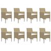 vidaXL 9 Piece Garden Dining Set Beige