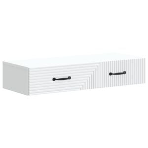 vidaXL Wall-Mounted Side Table Wall-mounted White 87.5 x 34.5 x 17 cm