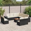 vidaXL 12 Piece Garden Sofa Set with Cushions Black Poly Rattan