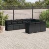 vidaXL 10 Piece Garden Sofa Set with Cushions Black Poly Rattan