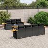 vidaXL 8 Piece Garden Sofa Set with Cushions Black Poly Rattan