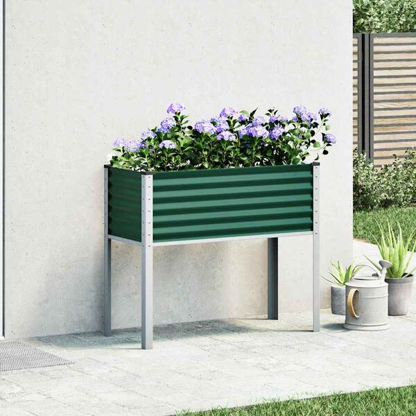 vidaXL Garden Planter Green 100x45x90 cm Steel