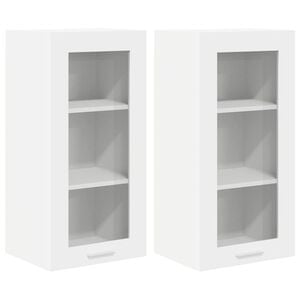vidaXL Hanging Cabinet 2 pcs White 40 x 31 x 80 cm Engineered Wood