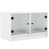 vidaXL TV Cabinet with Glass Doors White 68x37x42 cm