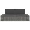 vidaXL Sectional Sofa 2-Seater Poly Rattan Grey
