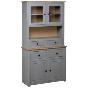vidaXL Highboard | Grey | Solid pine wood | Large | Highboard | Rectangular