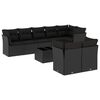 vidaXL 9 Piece Garden Sofa Set with Cushions Black Poly Rattan