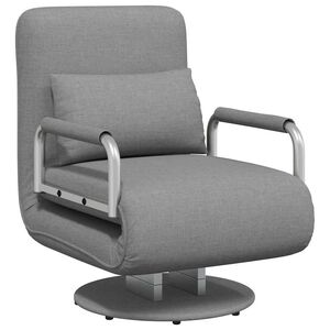 vidaXL Swivel Chair and Sofa Bed Light Grey Fabric