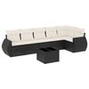 vidaXL 7 Piece Garden Sofa Set with Cushions Black Poly Rattan